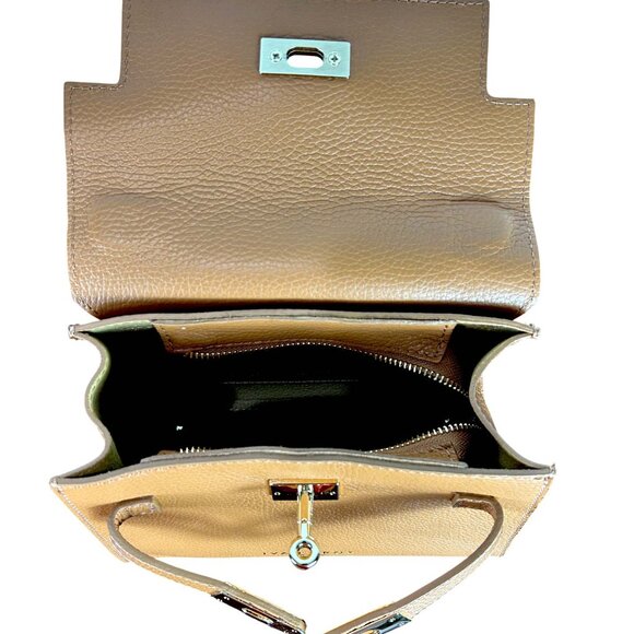 Naya Cognac Italian Leather Handbag for Women – Luxury Designer Shoulder - Picture 8 of 9
